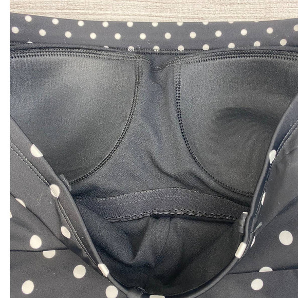 NEW Bandeau One Piece Strapless Layered Polkadot Ruffle Flounce Bathing Suit 8 - Picture 4 of 7